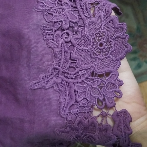 Cold Water Creek 3/4 Sleeve Lace Blouse - Picture 3 of 8